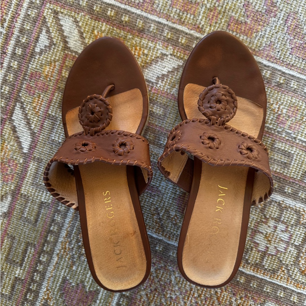 Jack Rogers Brown Wedges